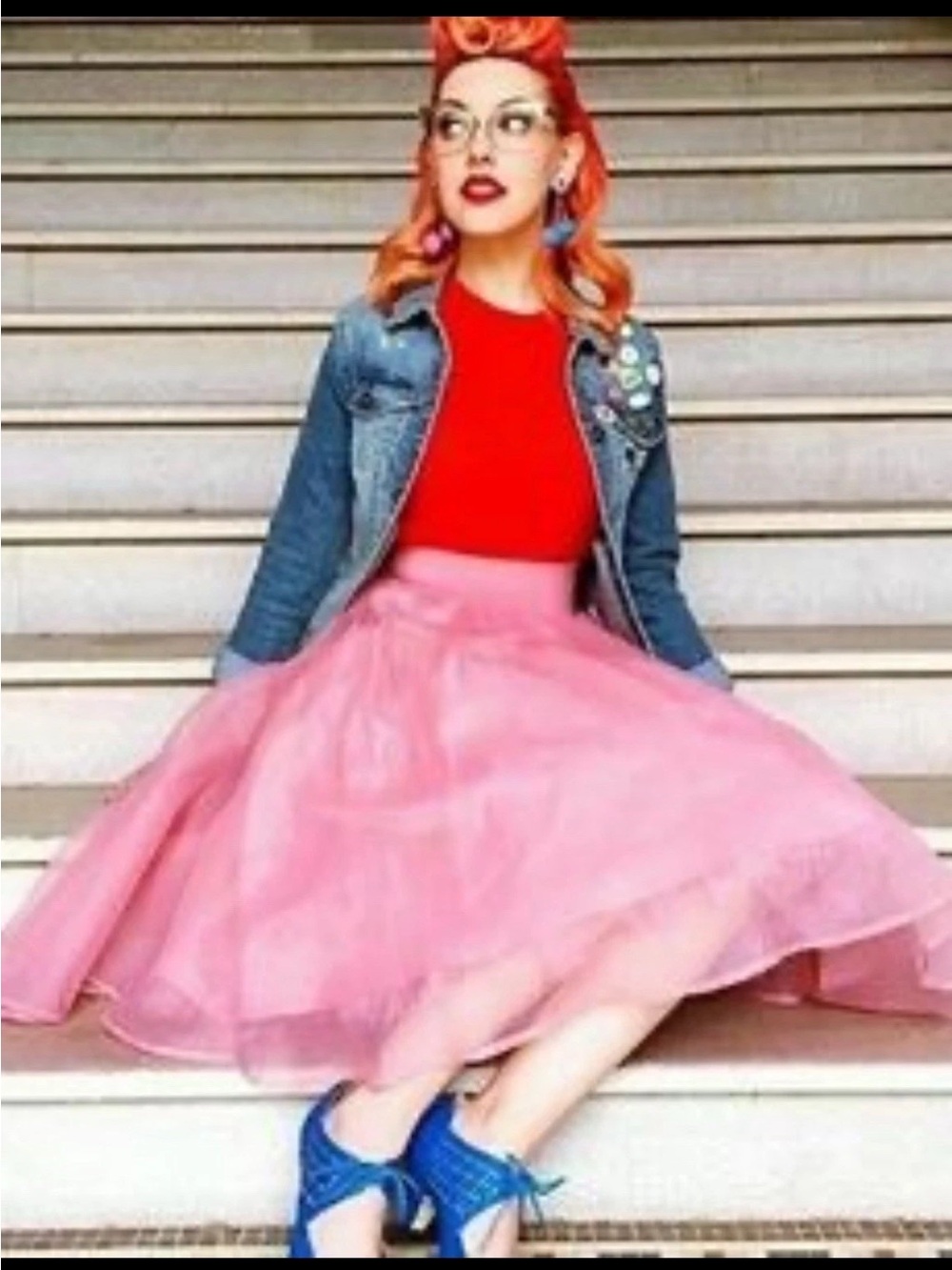 TATYANA WOMEN’S PINK LULU FULL CIRCLE TULLE SKIRT